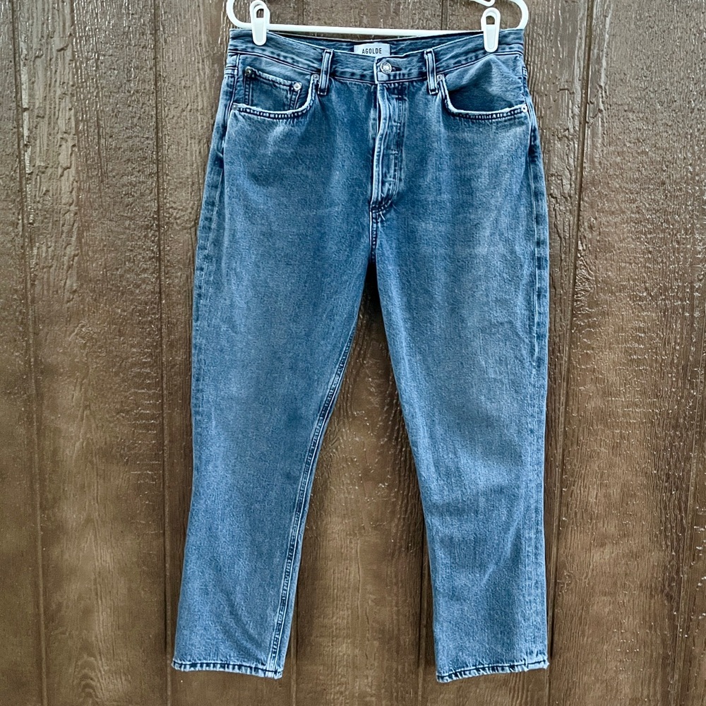 Agolde Riley High Rise Straight Crop Jeans Size 30